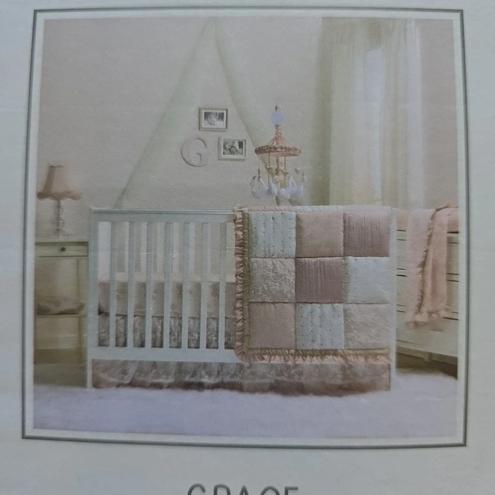 The Peautshell Grace Crib Sheet Floral Pink Rose 100% Cotton